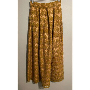 Elegant Gold Maxi Skirt